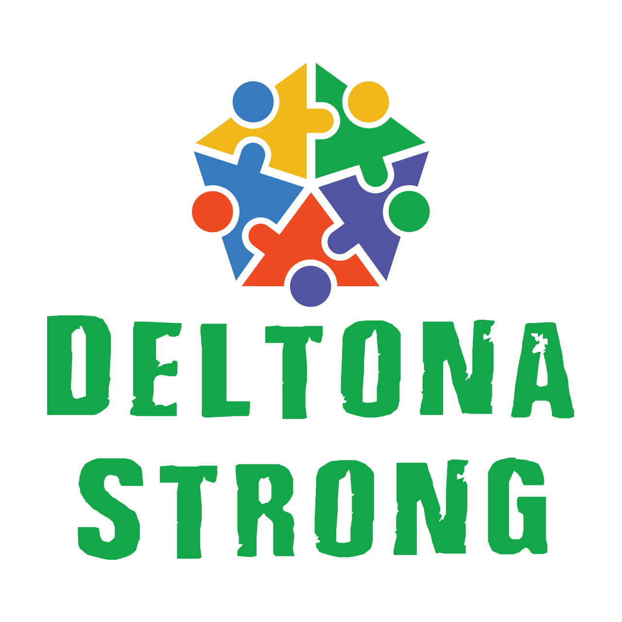 Deltona Strong logo — five puzzle-piece figures forming a circle